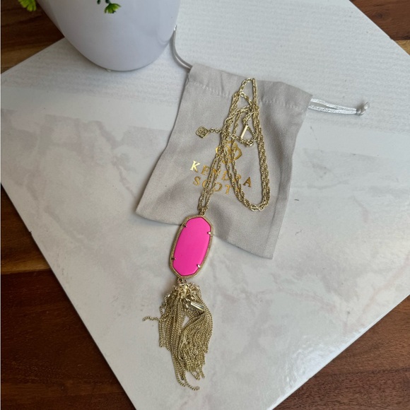 Kendra Scott Womens Rayne Necklace Magenta Gold, New with tags and pouch - Picture 10 of 12